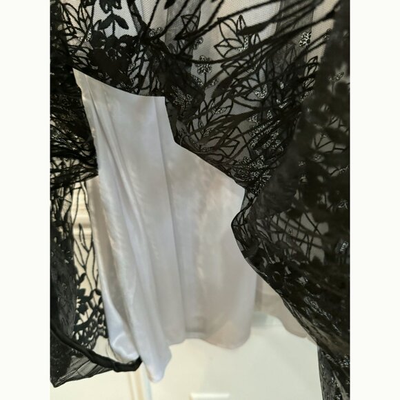 R&M Richard’s Women Floral Dress 18W Sheer Metallic Silver Whimsigoth Romantic - Picture 9 of 15